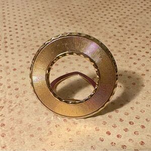 Vintage Lieb USA Gold Toned Textured Circular Scarf Dress Belt Clip
